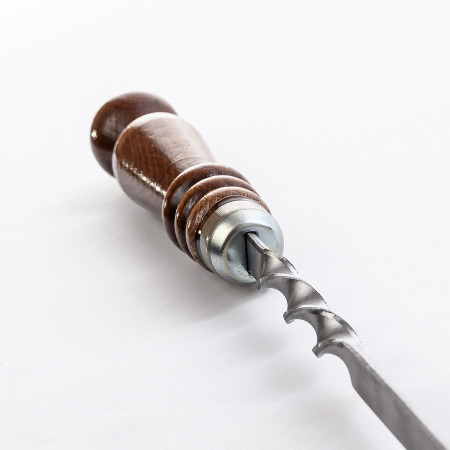 Шампур нержавеющий 620*12*3 мм с деревянной ручкой в Калуге