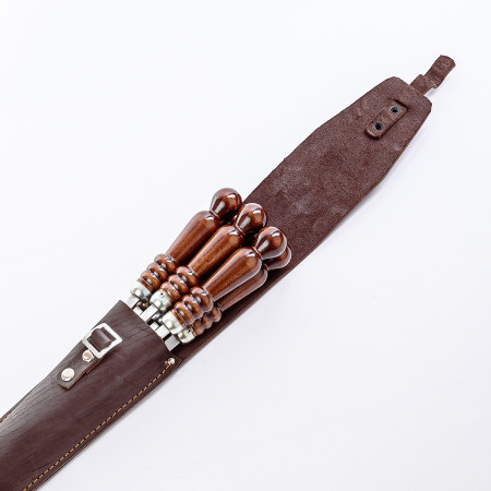 A set of skewers 670*12*3 mm in brown leather case в Калуге